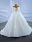 Luxus / Herrlich Ivory / Creme Brautkleider / Hochzeitskleider 2021 Ballkleid Quaste Perle Off Shoulder Perlenstickerei Pailletten Lange Ärmel Rückenfreies Hof-Schleppe Hochzeit