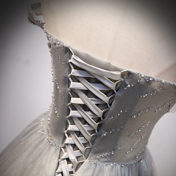Mode Sølv Glitter Gallakjoler 2021 Prinsesse Off-The-Shoulder Beading Perle Pailletter Ærmeløs Halterneck Lange Galla Kjoler