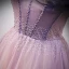 Elegante Violett Ballkleider 2021 A Linie Off Shoulder Perlenstickerei Kurze Ärmel Rückenfreies Lange Ball Festliche Kleider