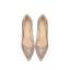 Sparkly Champagne Sequins Wedding Shoes 2021 Leather 8 cm Stiletto Heels Pointed Toe Wedding Pumps High Heels