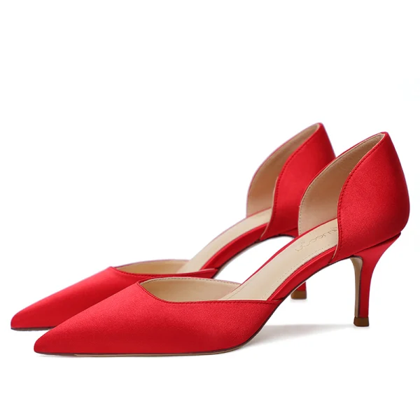Modest / Simple Multi-Colors Office OL Silk Satin Womens Shoes 2021 6 cm Stiletto Heels Pointed Toe High Heels