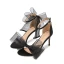 Mode Vita Brudskor Bal Sandaler Dam 2021 Rosett Bröllop Ankelband 10 cm Stilettklackar Peep Toe Sandaler Högklackade