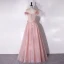 Charmant Rougissant Rose Perlage Gland Paillettes Robe De Bal 2024 Princesse Bustier Sans Manches Dos Nu Noeud Ceinture Longue Promo Robe De Ceremonie