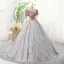 Elegant Blushing Pink Prom Dresses 2023 Ball Gown Square Neckline Short Sleeve Backless Floor-Length / Long Prom Formal Dresses
