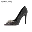 Scintillantes Noire Soirée Cristal Paillettes Escarpins 2021 Cuir 10 cm Talons Aiguilles À Bout Pointu Escarpins Talons Hauts