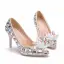 Charmant Multifarben Aschenputtel Kristall Brautschuhe 2019 Strass 9 cm Stilettos Spitzschuh Hochzeit Pumps