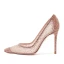 Mode Champagne Brudskor 2019 Rhinestone Tyll 9 cm Stilettklackar Spetsiga Bröllop Pumps