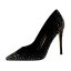 Mooie / Prachtige Zwarte Avond Pumps 2019 Suede Rhinestone 10 cm Naaldhakken / Stiletto Spitse Neus Pumps