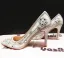 Chic / Beautiful Silver Wedding Shoes 2019 Crystal Rhinestone 9 cm Stiletto Heels Pointed Toe Wedding Pumps