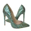Glitzernden Jägergrün Abend Pumps 2019 Leder Pailletten 12 cm Stilettos Spitzschuh Pumps
