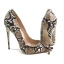Schöne Braun Abend Pumps 2019 Schlangenhautmuster 12 cm Stilettos Spitzschuh Pumps