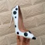 Chic / Belle Blanche Rendez-vous Escarpins 2019 Noire Tachetée Cuir 12 cm Talons Aiguilles À Bout Pointu Escarpins
