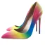 Fine Regnbue Oppnevning Pumps 2019 Lær Multi-Farger 10 cm Stiletthæler Spisse Pumps