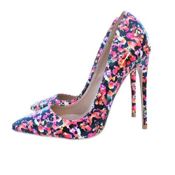 Chic / Belle Multi-Couleurs Promo Escarpins 2019 Cuir 10 cm Talons Aiguilles À Bout Pointu Escarpins