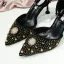 Chic / Beautiful Black Evening Party Womens Shoes 2019 Ankle Strap Pearl Rhinestone 5 cm Stiletto Heels Pointed Toe High Heels