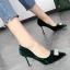 Schöne Dunkelgrün Freizeit Wildleder Pumps 2019 Strass 8 cm Stilettos Spitzschuh Pumps