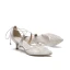 Elegante Weiß Brautschuhe 2019 X-Riemen Spitze Pailletten Schleife 5 cm Stilettos Spitzschuh Hochzeit Hochhackige