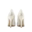 Schöne Weiß Brautschuhe 2019 Leder Spitze Pailletten 8 cm Stilettos Spitzschuh Hochzeit Pumps