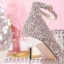 Sparkly Sølv Brudesko 2019 Paljetter Spenne 12 cm Stiletthæler Spisse Pumps