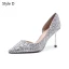 Sparkly Sølv Brudesko 2019 Paljetter 7 cm Stiletthæler Spisse Bryllup Høyhælte