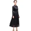 Elegant Black Evening Dresses  2019 A-Line / Princess V-Neck Sash Long Sleeve Tea-length Formal Dresses