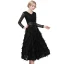 Elegant Black Evening Dresses  2019 A-Line / Princess V-Neck Lace Tassel Bow Long Sleeve Knee-Length Formal Dresses
