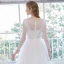 Simple Ivoire Robe De Mariée 2021 Princesse Encolure Dégagée Noeud En Dentelle Fleur Manches Longues Tribunal Train Mariage