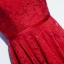 Chic / Beautiful Red Formal Dresses Evening Dresses  2017 Lace Flower Strappy High Neck Short Sleeve Knee-Length A-Line / Princess