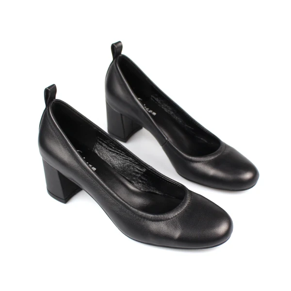 Simple Kaki Désinvolte Escarpins 2019 Cuir 5 cm Talons Épais À Bout Rond Escarpins