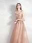 Chic / Beautiful Champagne Prom Dresses 2021 A-Line / Princess Spaghetti Straps Beading Lace Flower Sleeveless Backless Floor-Length / Long Formal Dresses