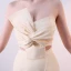 Sexy Champagne 2 Pièces Robe De Soirée 2019 Trompette / Sirène Bustier Noeud Sans Manches Dos Nu Courte Robe De Ceremonie