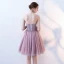 Sexy Blushing Pink Cocktail Dresses 2019 A-Line / Princess Strapless Appliques Pearl Crystal Lace Flower Sleeveless Backless Short Formal Dresses
