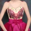 Chic / Beautiful Fuchsia Prom Dresses 2019 A-Line / Princess V-Neck Lace Flower Bow Sequins Sleeveless Backless Floor-Length / Long Formal Dresses