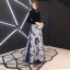 Elegant Navy Blue Evening Dresses  2019 A-Line / Princess High Neck Suede Rhinestone Long Sleeve Floor-Length / Long Formal Dresses