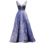 Luxury / Gorgeous Royal Blue Evening Dresses  2019 A-Line / Princess V-Neck Beading Crystal Sleeveless Backless Floor-Length / Long Formal Dresses