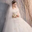Abordable Ivoire Robe De Mariée 2019 Robe Boule Bustier Perlage Paillettes En Dentelle Fleur Sans Manches Dos Nu Longue