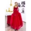 Chic / Belle Rouge Robe De Bal 2019 Princesse V-Cou Perlage En Dentelle Fleur Noeud Sans Manches Dos Nu Longue Robe De Ceremonie