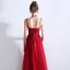 Chic / Belle Bordeaux Robe De Soirée 2019 Princesse Bretelles Spaghetti Perlage Cristal Paillettes Sans Manches Dos Nu Longue Robe De Ceremonie
