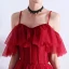 Chic / Beautiful Burgundy Evening Dresses  2019 A-Line / Princess Spaghetti Straps Beading Crystal Sleeveless Backless Floor-Length / Long Evening Party Formal Dresses