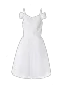 Sexy Ivoire Robe De Fete Bretelles croisées 2019 Princesse De l'épaule Paillettes En Dentelle Fleur Manches Courtes Dos Nu Courte Robe De Ceremonie