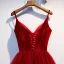 Chic / Belle Bordeaux Voyage de noces Robe De Graduation 2019 Princesse Bretelles Spaghetti Daim Sans Manches Dos Nu Courte Robe De Ceremonie