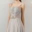 Élégant Champagne Robe De Soirée 2018 Princesse Perlage Cristal De l'épaule Dos Nu Sans Manches Longue Robe De Ceremonie