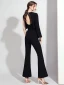 Fashion Black Jumpsuit Evening Dresses  2021 Scoop Neck Backless Formal Dresses