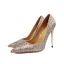 Glitzernden Sternenklarer Himmel Schwarz Brautschuhe 2019 Leder Pailletten 10 cm Stilettos Spitzschuh Hochzeit Pumps