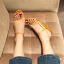 Modern / Fashion Modest / Simple Yellow Casual Womens Sandals 2019 Ankle Strap 6 cm Stiletto Heels Open / Peep Toe Sandals