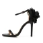Chic / Beautiful Black Evening Party Womens Sandals 2019 Leather Ankle Strap Flower 10 cm Stiletto Heels Open / Peep Toe Sandals