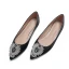Chic / Belle Rouge Cuir Cristal Chaussure De Mariée 2019 Faux Diamant Plate À Bout Pointu Mariage