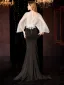Luxury / Gorgeous Black Evening Dresses  2019 Trumpet / Mermaid Scoop Neck Beading Lace Flower Long Sleeve Backless Sweep Train Formal Dresses