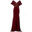 Luxe Bordeaux Robe De Soirée 2019 Princesse V-Cou Perlage Faux Diamant Cristal Perle Paillettes Manches Courtes Dos Nu Train De Balayage Robe De Ceremonie