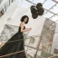 Modest / Simple Modern / Fashion Black Evening Dresses  2019 A-Line / Princess Scoop Neck Sleeveless Floor-Length / Long Formal Dresses